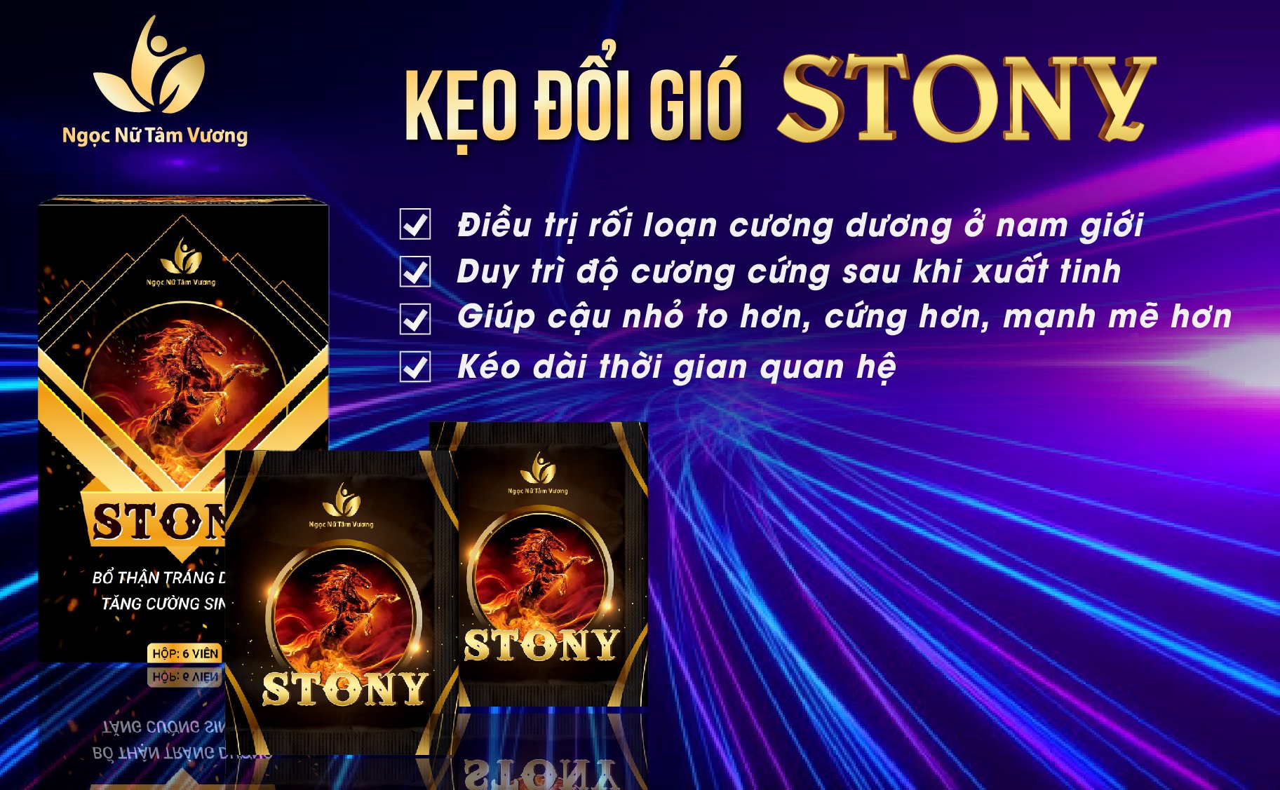 Kẹo Đổi Gió Stony - Kẹo Stony loại 6 viên Kẹo Tình Yêu